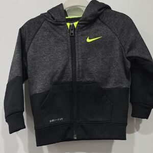 Nike Kids Dri-FIT Gray and Black Hoodie